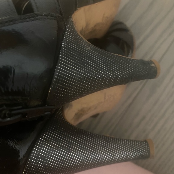 Miss Sixty (circa early 2000s) black leather open-toed bootie heels. - Picture 2 of 5